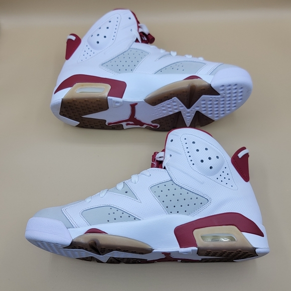 Nike Air Jordan 6 Retro Alternate Men\'s Shoes Size 8.5 White Pure Platinum Red main image 5